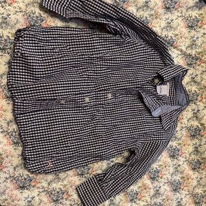 and White Checkered Button-Up Shirt